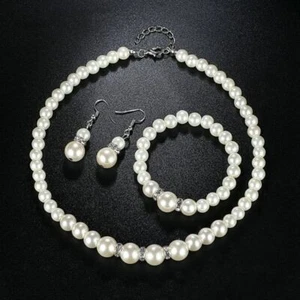 Jewelry Accessories Jewelry Set Bridal Jewelry Set Pearl Dangle Hook Earrings - Picture 1 of 12