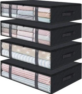 Storage Bins Clothes Storage, Foldable Blanket Storage Bags, under Bed Storage C - Picture 1 of 12