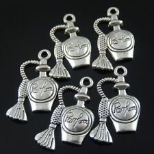 30pcs Antiqued Silver Alloy Perfume Bottle Shaped Pendant Charms Jewelry Finding