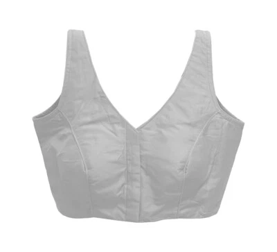 Blusa Top Acolchada Mujer Readymade Algodón Puro Cosida Sin Mangas Frontal Abierta Foto 1 de 3