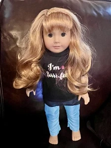 American Girl 2014 18" Doll Strawberry Blonde Hair And Green Eyes - Picture 1 of 11