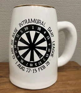 Vintage Clark Air Base Philippines '77-'78 AFOSI Dart League Ceramic Stein Mug - Picture 1 of 8