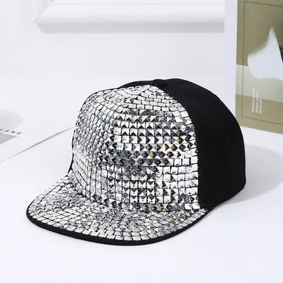 Nueva gorra de béisbol de lujo con remaches estrás gorra con cierre a presión ajustable unisex moda Foto 1 de 4