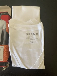Spanx Cotton Compression White Shirt Men’s XXL Firms Chest Narrows Waist v-neck - Picture 1 of 6