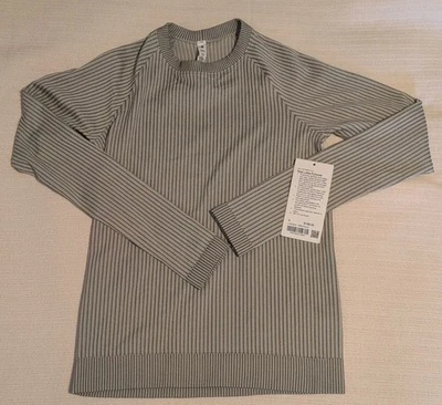 Пуловер Lululemon Rest Less тонкий с длинным рукавом городской оранжевый/золотой с печатью размер 6 A-11 - Изображение 1 из 4