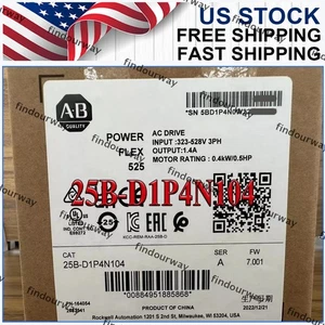New NEW PLC 25B-D1P4N104 PowerFlex 525 0.4kW (0.5Hp) AC Drive 25B D1P4N104 - Picture 1 of 6