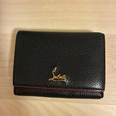 [Deberes de importación incluidos] Christian Louboutin Cartera triple de cuero negro roja Foto 1 de 4