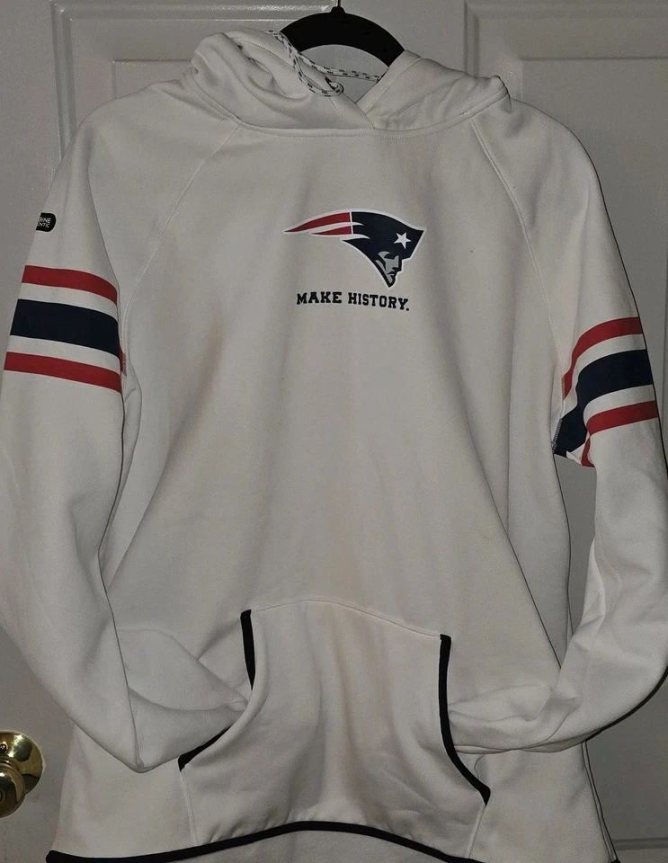 New England Patriots NFL Hoodie XXL 2X White Combine Under Armour Fleece NWT NEW - Image 1 of 4