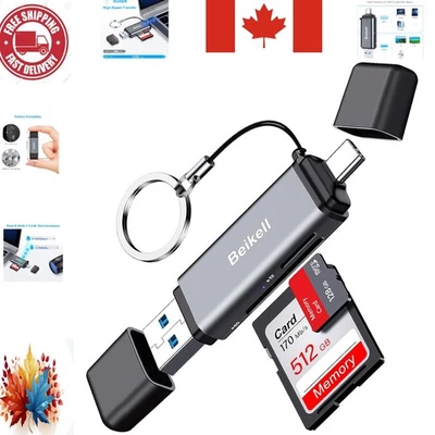 Rugged Aluminum USB C Card Reader - High-Speed Dual Card Access for All Devices - Image 1 of 4