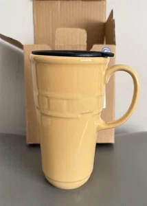 Longaberger Woven Traditions Butternut Yellow Tall/Latte Coffee Mug NIB - Picture 1 of 3