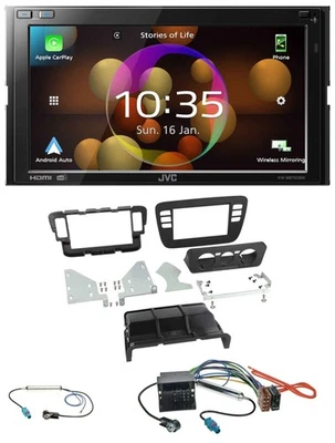 JVC DAB MP3 2DIN Bluetooth USB Autoradio für Skoda CitiGo Seat Mii 11-16 schwarz - Bild 1 von 4