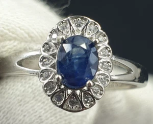 natural Sapphire 15.30 ct from Africa beautiful Ring Silver 925 - Picture 1 of 6