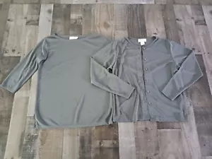 Vintage Studio Works 2 Piece Blouse Button Up Small Gray Long Sleeve S - Picture 1 of 11