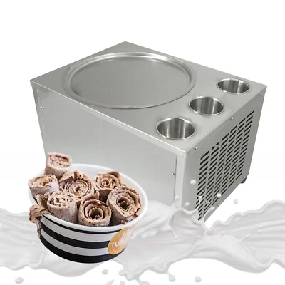 Máquina de rollos de helado frito encimera Kolice helado enrollado con 3 cubos Foto 1 de 4