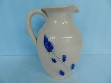 ANTIQUE ? ARTIST HAND MADE WHITE CLAY POTTERY HEAVY PITCHER **GORGEOUS**