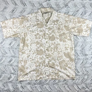 Vintage Puma Tennessee Titans Hawaiian Button Up Shirt Men Large White Gold NFL - Picture 1 of 9