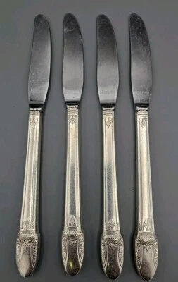 1847 Rogers IS Silverplate - PRIMER AMOR - JUEGO DE 4 CUCHILLOS REJILLA Foto 1 de 4