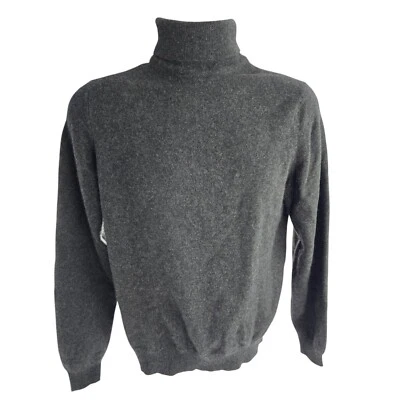 Brooks Brothers Cashmere Thick Turtleneck Sweater Gray S Scotland Unisex Flaws - Image 1 of 4