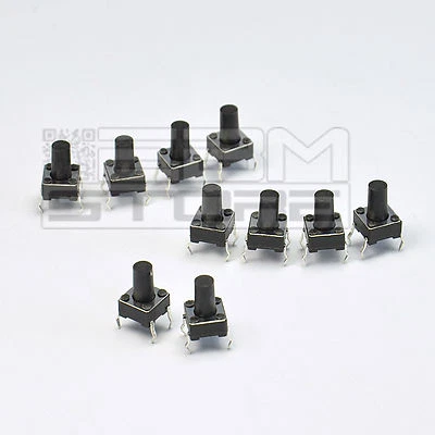 10 pz pulsanti da circuito stampato miniaturizzati 6x6x9,5 - ART. ED03