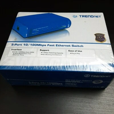 TRENDnet 5-Port 10/100Mbps Ethernet Switch TE100-S5 Brand  Blue new - Image 1 of 4