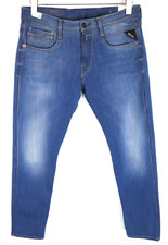 REPLAY Anbass Men Jeans W31/L30 Slim Fit Washed Blue Cotton Stretch Denim