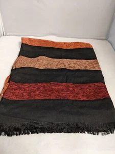 Ann Taylor Loft Mujer Bufanda Chal Negro Flecos Borgoña Largo Rayón Mezcla Nuevo - Imagen 1 de 10