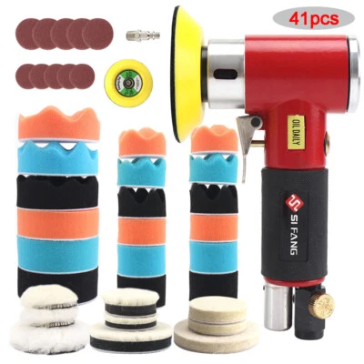41Pcs 2"3" Mini Random Orbital Air Sander Kit Dual Action Polisher For Auto Body - Image 1 of 4