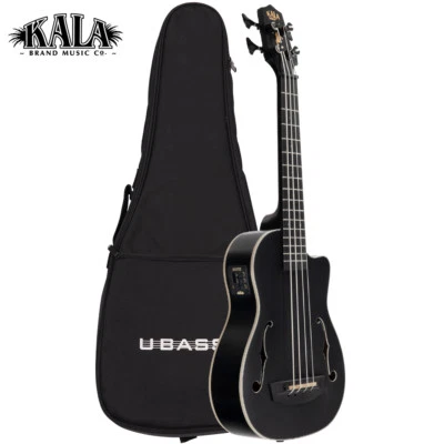 Kala UBASS-JYMN-BK-FS Journeyman Black Mahogany Acoustic Electric Bass Ukulele  - Image 1 of 4