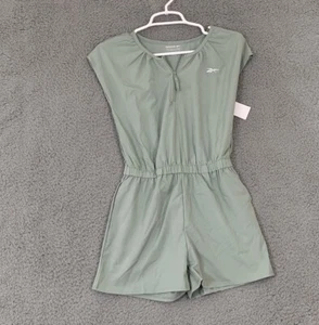 Reebok Girl's Large (12) Trim Zip Woven Performance Fit Romper Elastic Waist - Picture 1 of 8