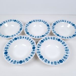 Johnson Brothers Engadine Cereal Bowls 16cm Blue Floral England Ironstone x 5