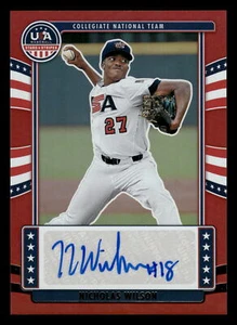 2024 Panini Stars & Stripes NICHOLAS WILSON RED TEAM SIGNAURES AUTO 41/49 # - Picture 1 of 2