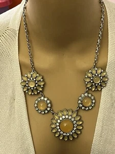 Lia Sophia Christina's Joy Opalescent Yellow & Crystal  Statement  Necklac - Picture 1 of 7