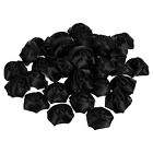 20Pcs Artificial Flowers Roses Heads Satin Rose Fabric Flowers Black