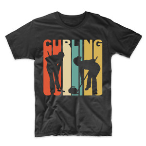 Retro 1970's Style Curlers Silhouette Curling T-Shirt