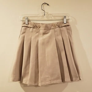 IZOD Girls Skort School Uniform Pleated Skirt Approved Wear Khaki 14 Reg PreOwnd - Picture 1 of 6