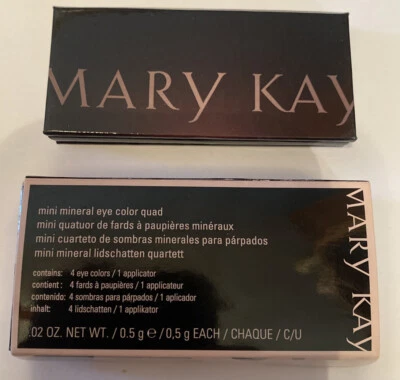 Mary Kay Mini Mineral Eye Color Quad Silky Caramel Lemongrass Amber Blaze Denim  - Image 1 of 2