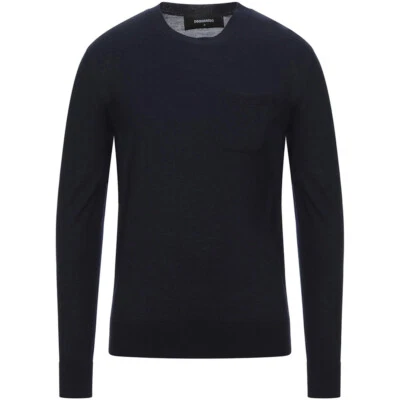 DSQUARED2 Jumper Crew Neck Wool Sweater Mens Blue Size S - RP £375.00 - Image 1 of 4