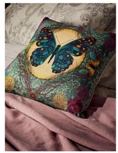 John Lewis & Matthew Williamson Feather Filled Linen Mix BUTTERFLY CUSHION New - Picture 1 of 4