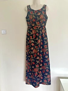 Stunning 1950s 50s 1960s 60s 8 - 10 black red gold wiggle evening dress vintage - Picture 1 of 8