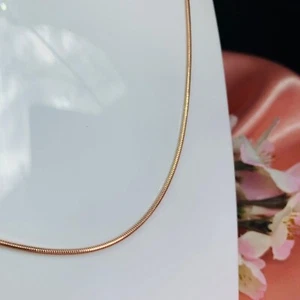 Halskette Armband flache Kette SNAKE Rose Gold Rotgold 585/14kt  1,4mm 14KT Neu - Bild 1 von 5