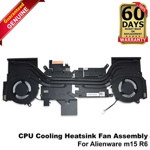 Dell Alienware m15 R6 CPU GPU Cooling Fan Heatsink Assembly AT36U002ZCL 3T8KM - Picture 1 of 4