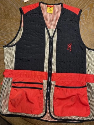 Browning Shooting Vest Red/Black Trapper Creek Large Free Shipping - Image 1 of 4