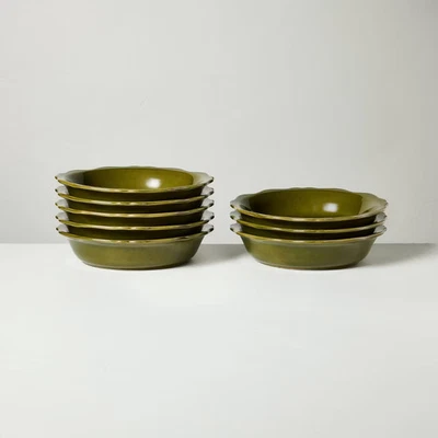 Set of 8 Carved Edge Pasta/Grain Bowls Green - Hearth & Hand - Image 1 of 4