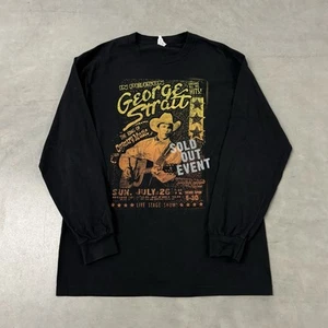 Vintage George Strait Mens Large Country Black Long Sleeve Concert Band T-Shirt - Picture 1 of 7