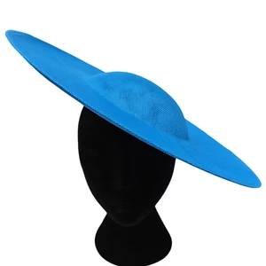 turquoise large wide brim DIY fascinator base wedding hat Kentucky Derby Ascot - Picture 1 of 4