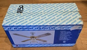 Vintage Builders Square 42" Reversible Ceiling Fan & Light Kit Model V442-4SL WP - Picture 1 of 9