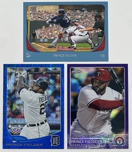 Prince Fielder Lot Of 3 SP Numbered Cards Topps /2013, Chrome /250, Bowman /500 - Bild 1 von 2