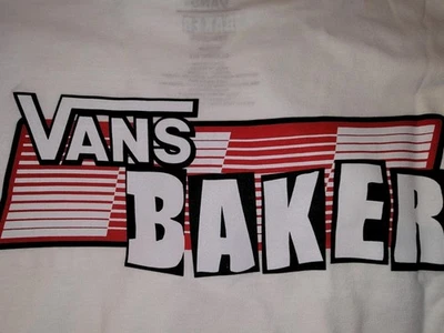  Baker Skateboards x Vans "Off The Wall" White Medium Long Sleeve Shirt New - Image 1 of 4