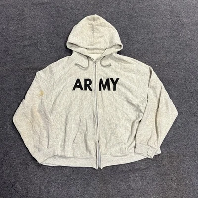 Sudadera con Capucha Vintage Champion Army Para Hombre Grande Gris Cremallera Completa Años 90 Hecha en EE. UU. Foto 1 de 4