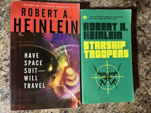 2 Book Lot Robert A Heinlein Starship Troopers Have Spacesuit Will Paperback - Picture 1 of 3